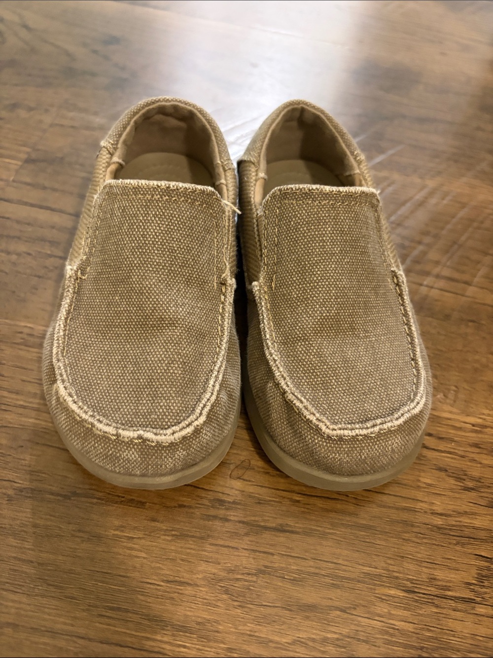 CROCS Slip-On Loafers in Khaki Canvas